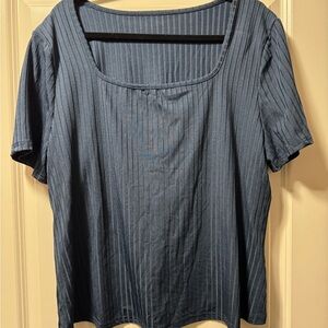 SHEIN Frenchy Plus Square Neck Rib Knit Tee